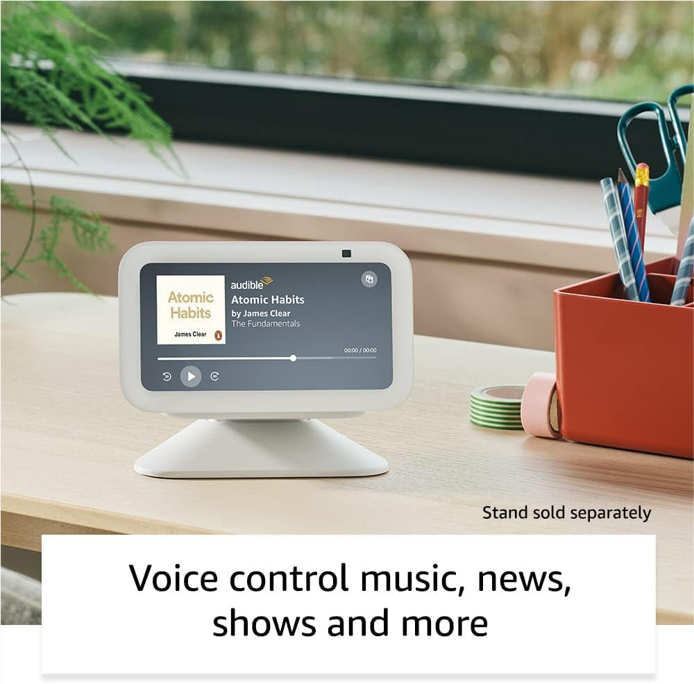 Echo Show 5 (Newest Gen) I Smart Display and Alarm Clock with Clearer Sound I Cloud Blue